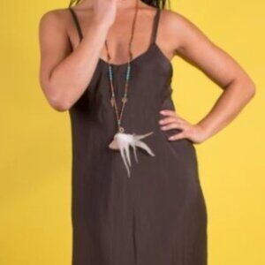 Italian Silk Midi Spaghetti Strap Dress